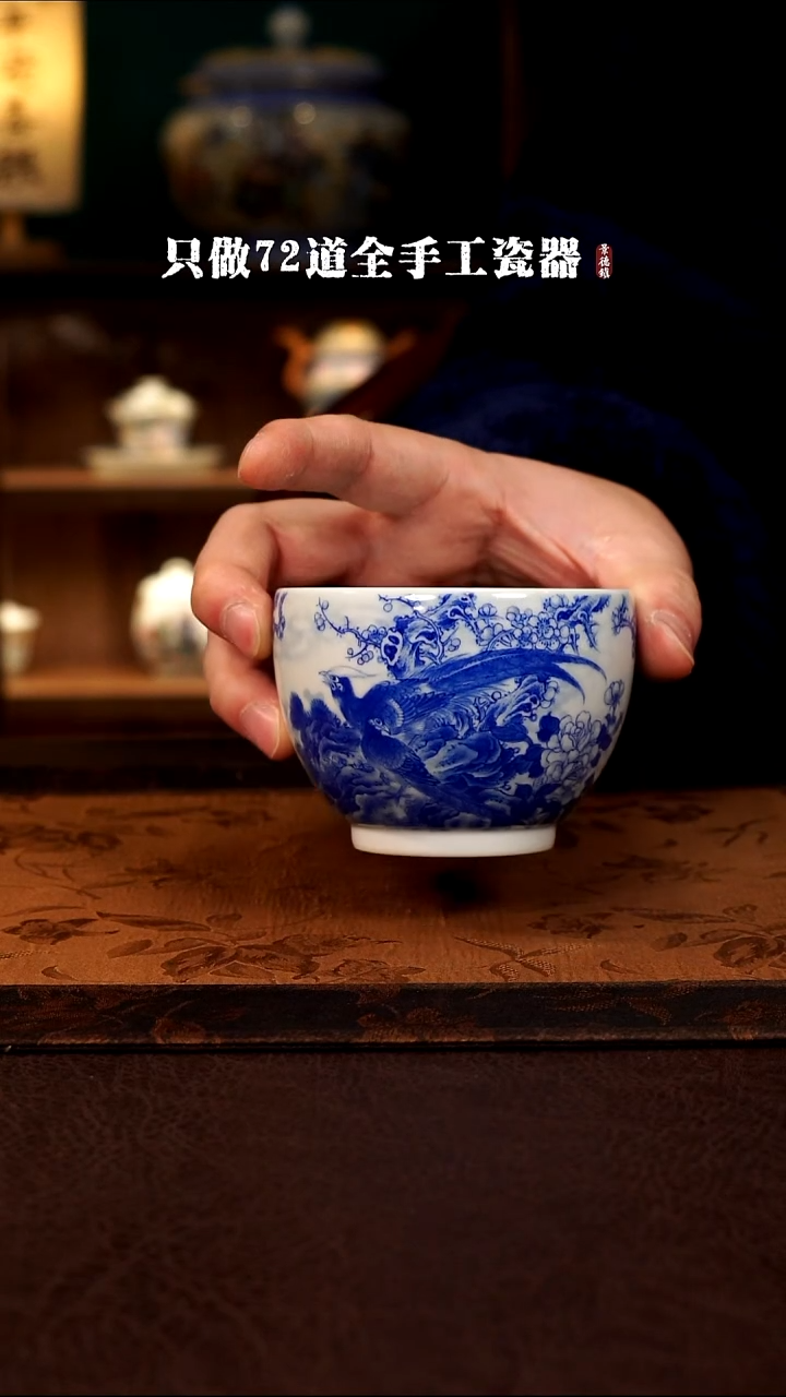 摆件陶清*园景德镇现代手工手绘陶瓷