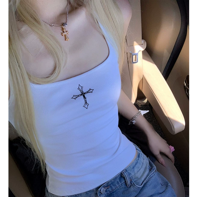 Rase le sol ‘Without You’美式十字架工字背心外穿辣妹吊带