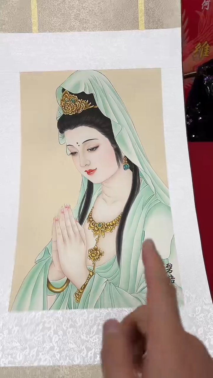 国画王碧梧绘画2.7pc绢本人物卷轴