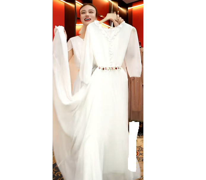 暖长裙夏季宴会气质法式优雅长款长袖连衣裙2213