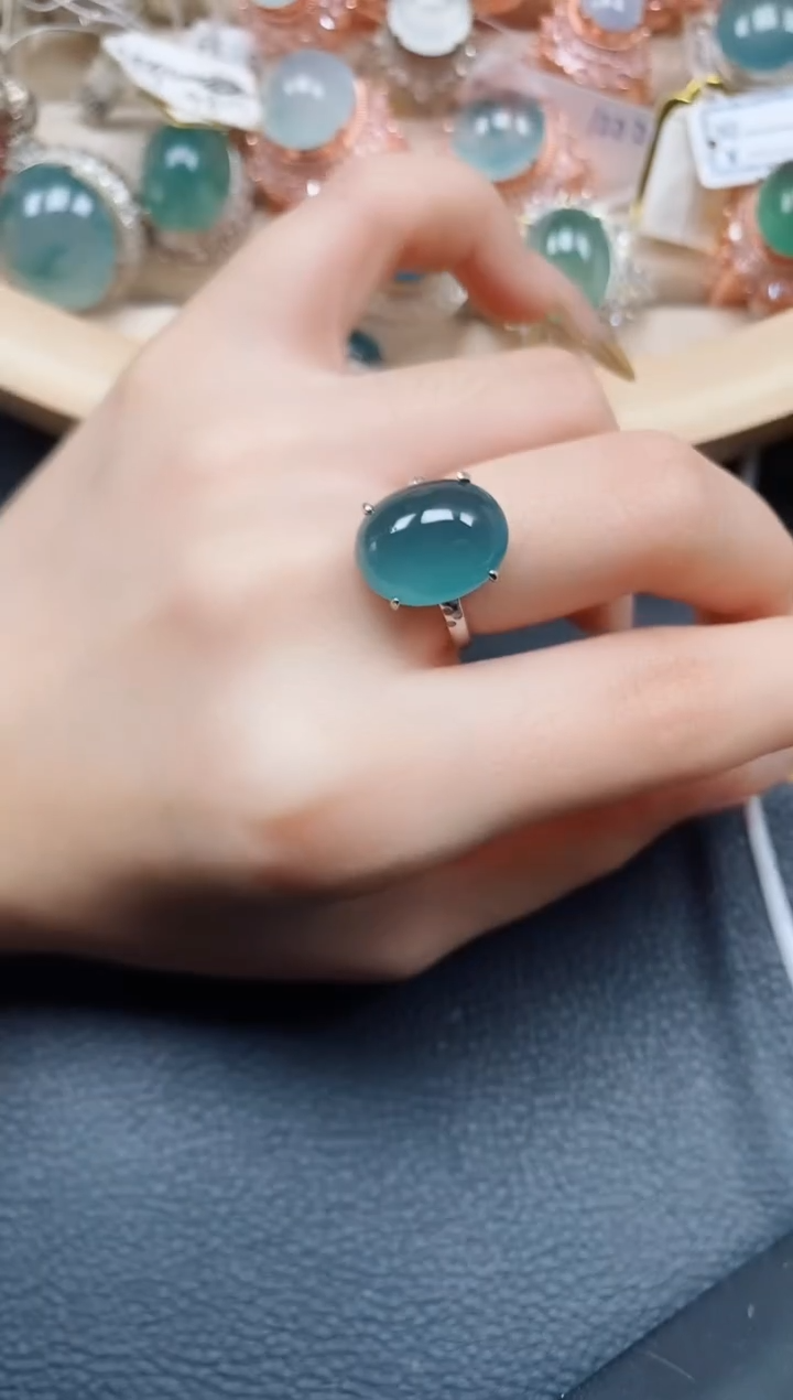 【闪购商品】翡翠戒指银S925镶嵌翡翠