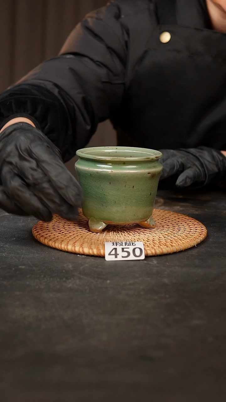【闪购商品】瓷片450泥泥手工花盆口8高8