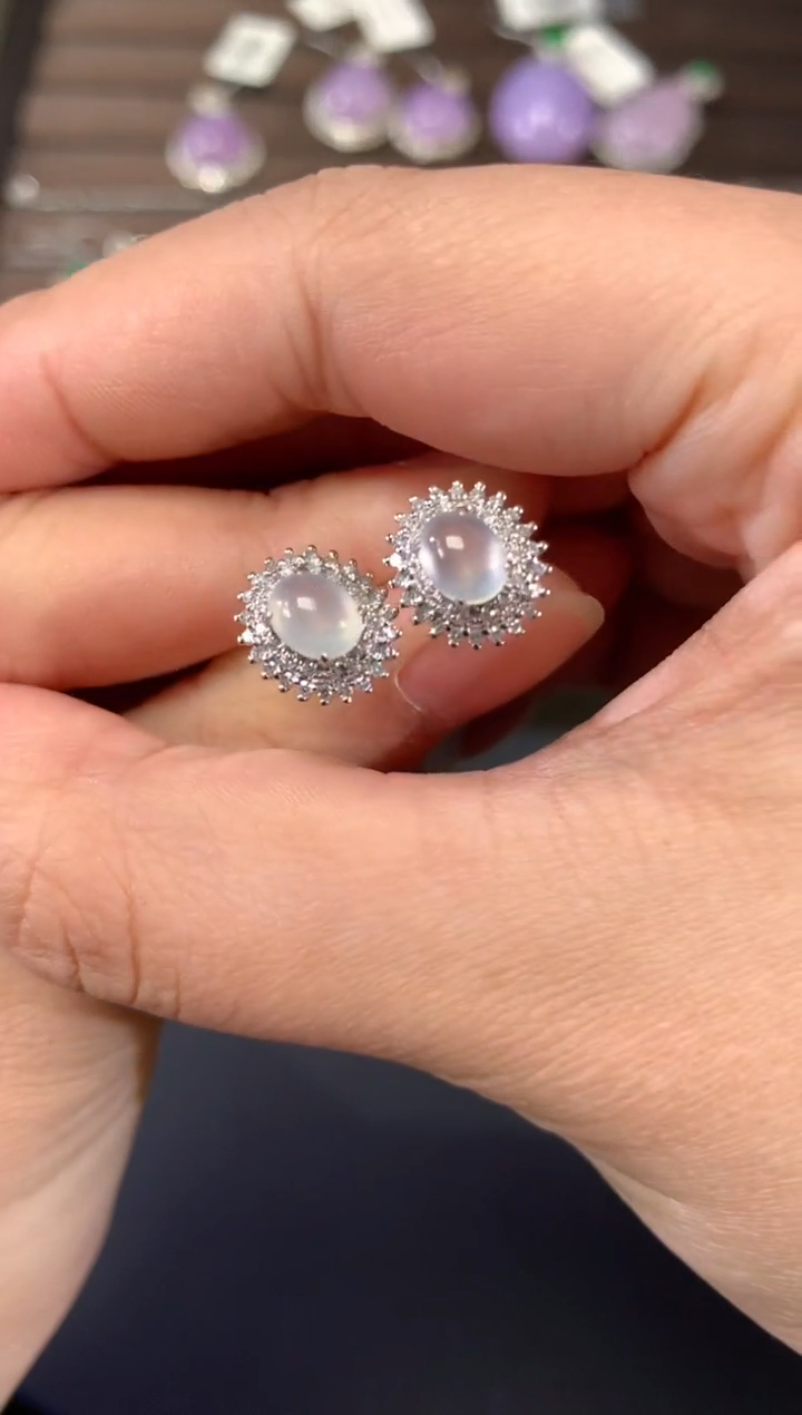 【闪购商品】翡翠耳饰18K金镶嵌A679|4500