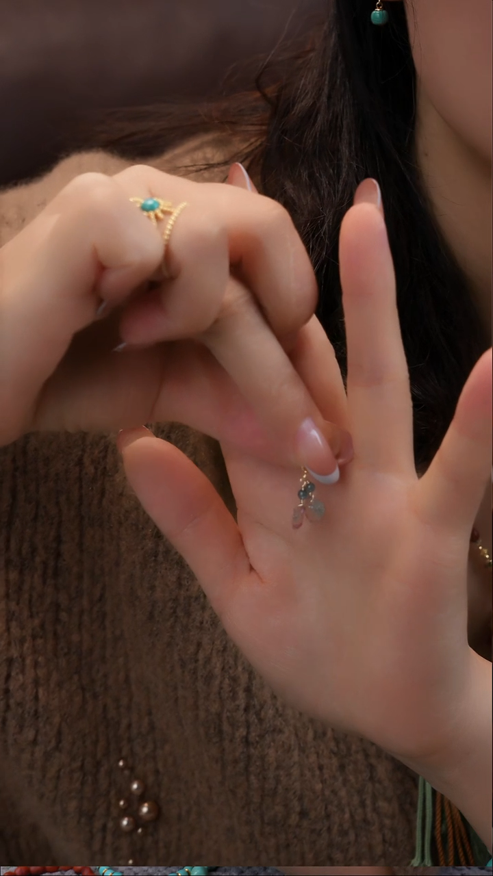 吊坠(不含链)银S925镀金镶嵌碧玺11111