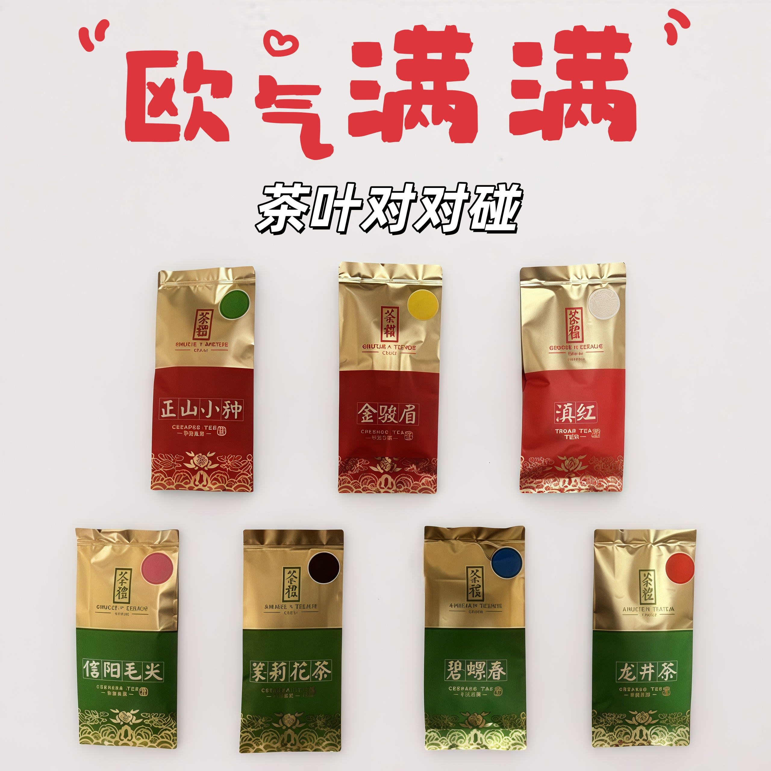 〔个人单〕茶叶对对碰碧螺春金骏眉茉莉花茶龙井茶滇红茶口粮茶