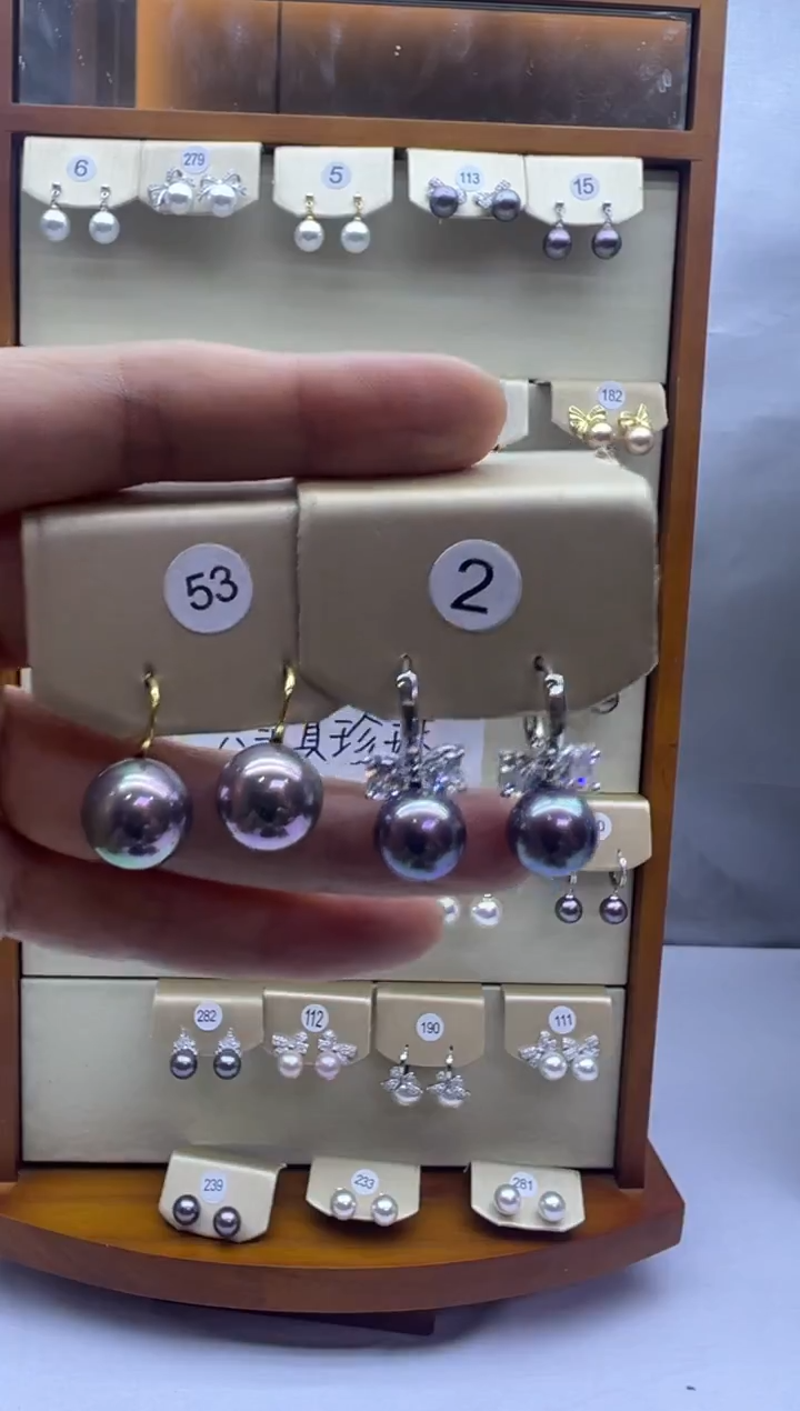 未镶嵌耳饰淡水珍珠53+2