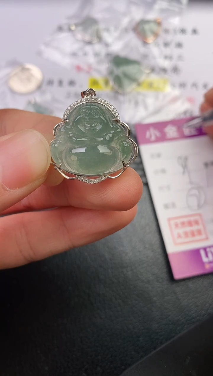 颈饰银S925镶嵌翡翠风*者挂件