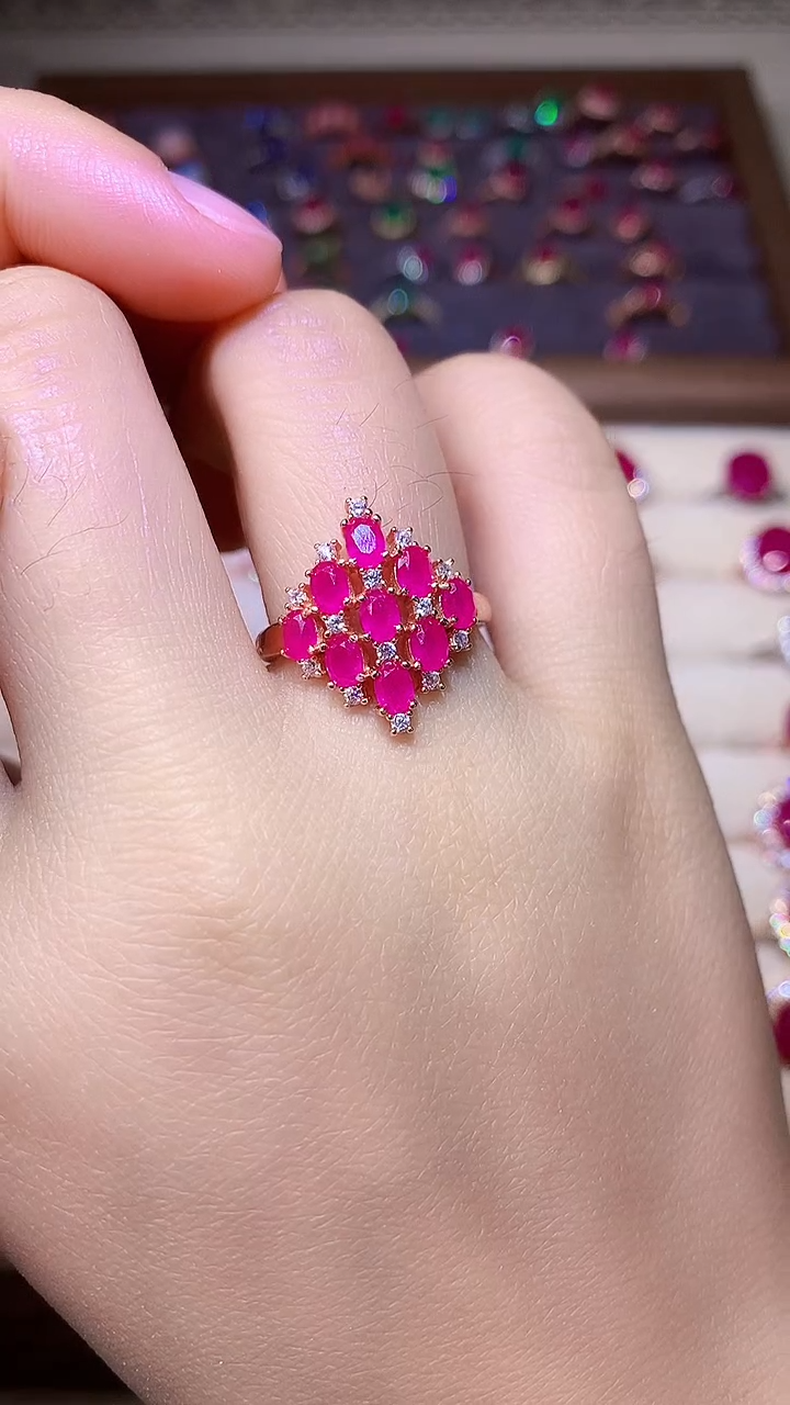 【闪购商品】红宝石戒指银S925镶嵌000