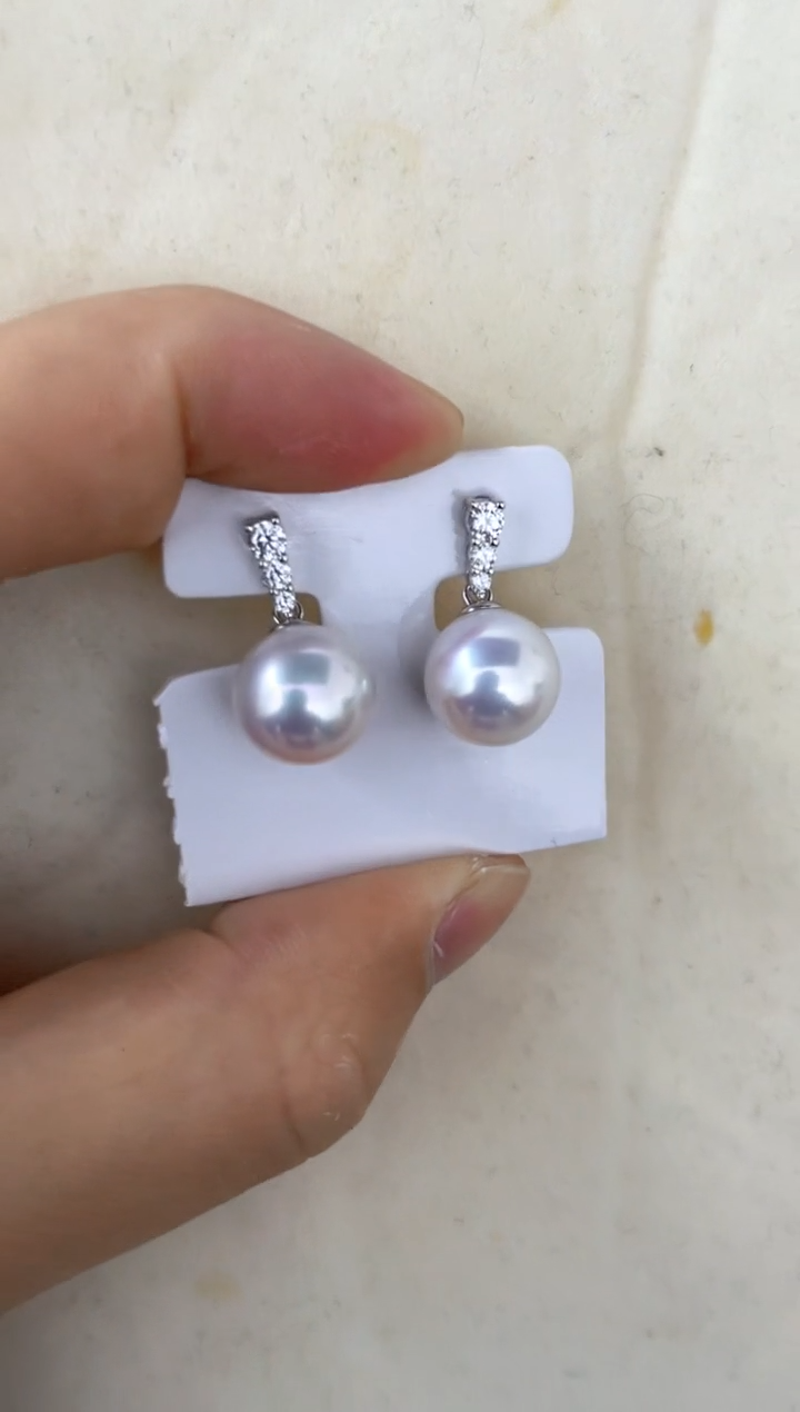 【闪购商品】淡水珍珠耳饰银S925镶嵌耳钉