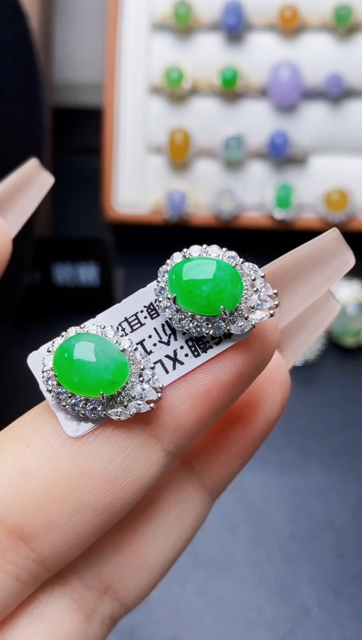 银S925镶嵌戒指翡翠0483