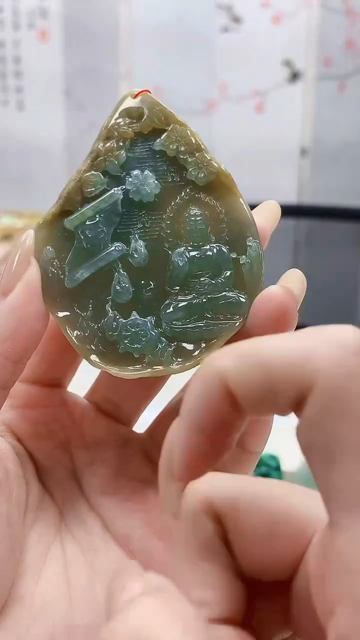 未镶嵌定制翡翠4852lr-毛货挂件48