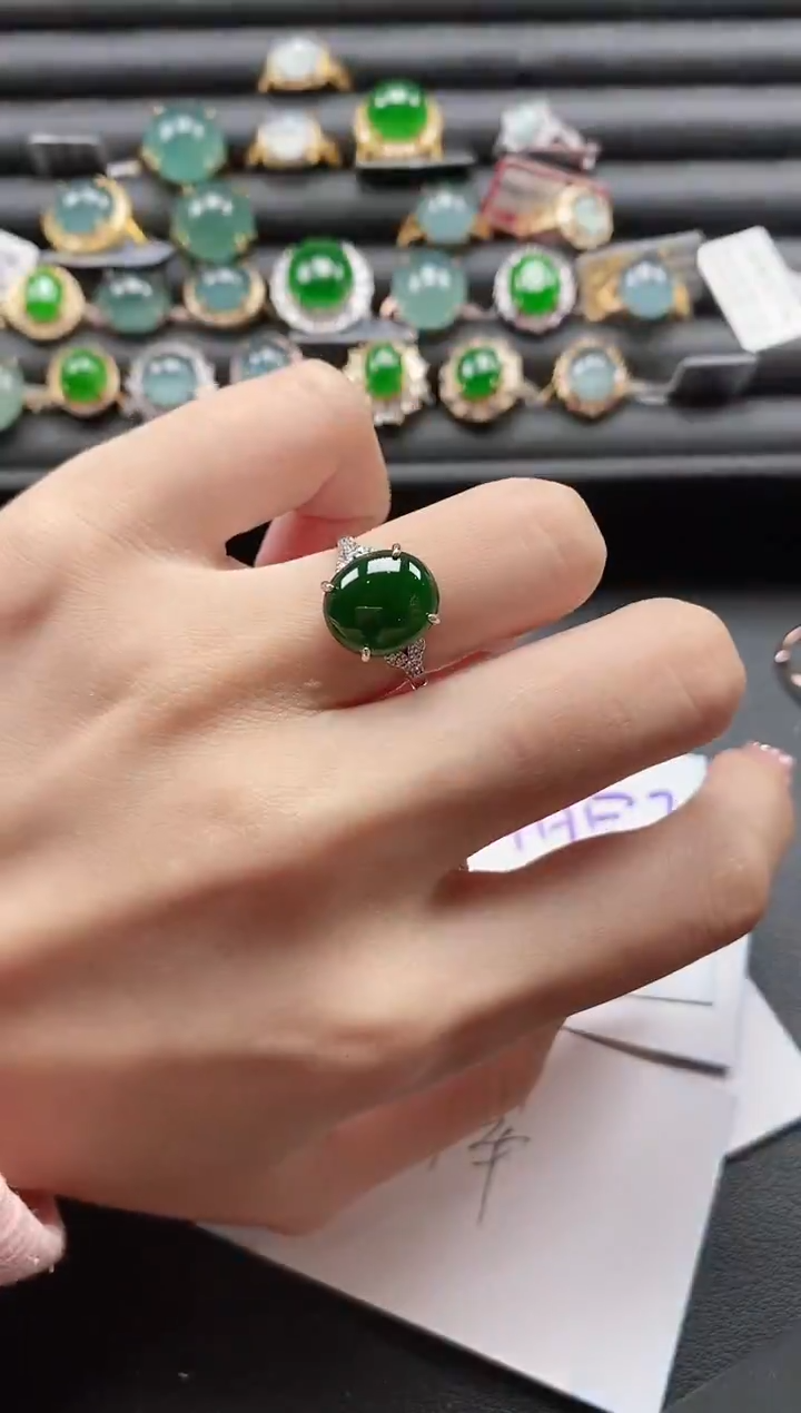 【闪购商品】翡翠戒指银S925镶嵌51151