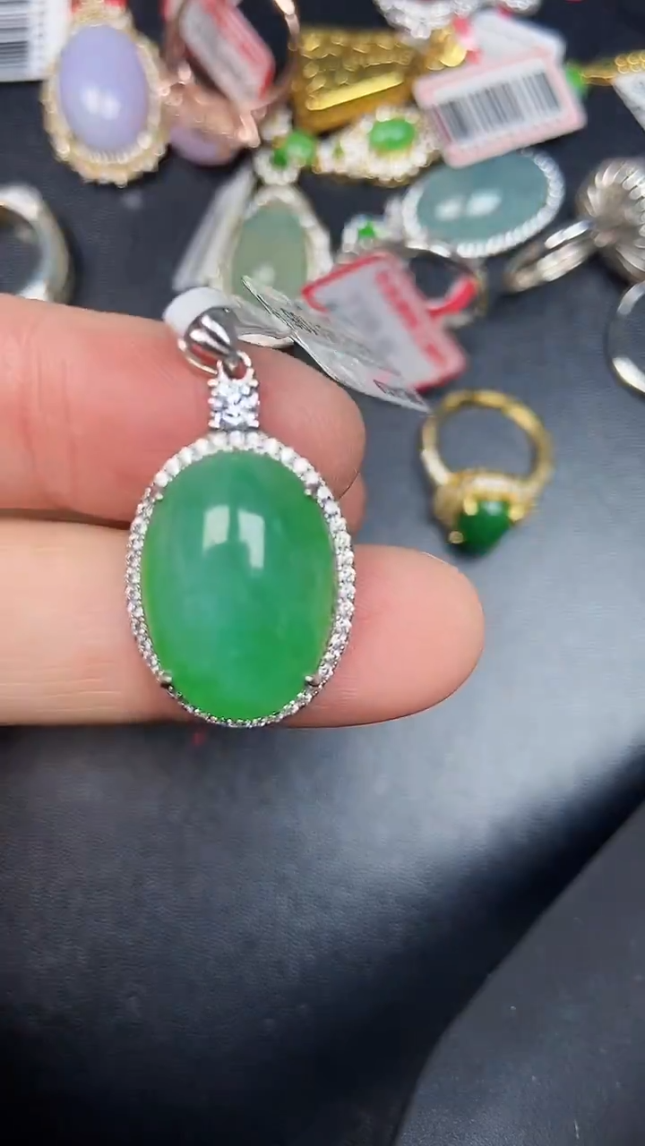 银S925镶嵌戒指翡翠3720