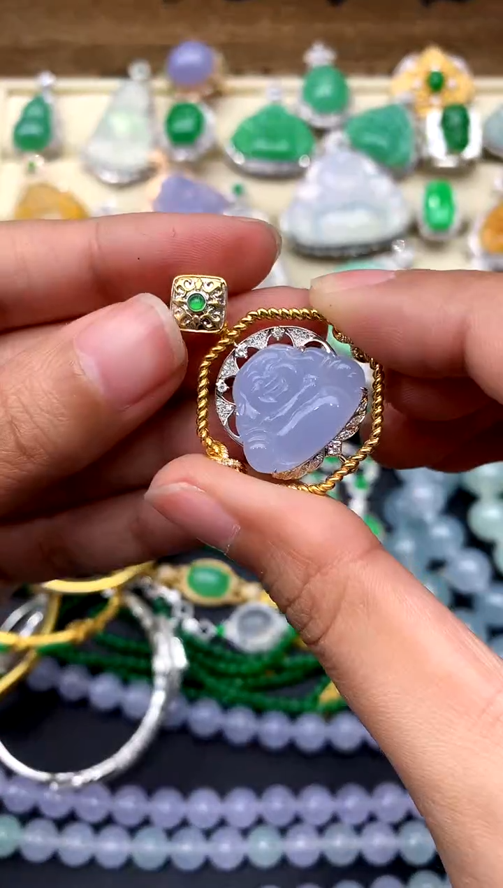 【闪购商品】翡翠颈饰18K金镶嵌250-中国好珍宝