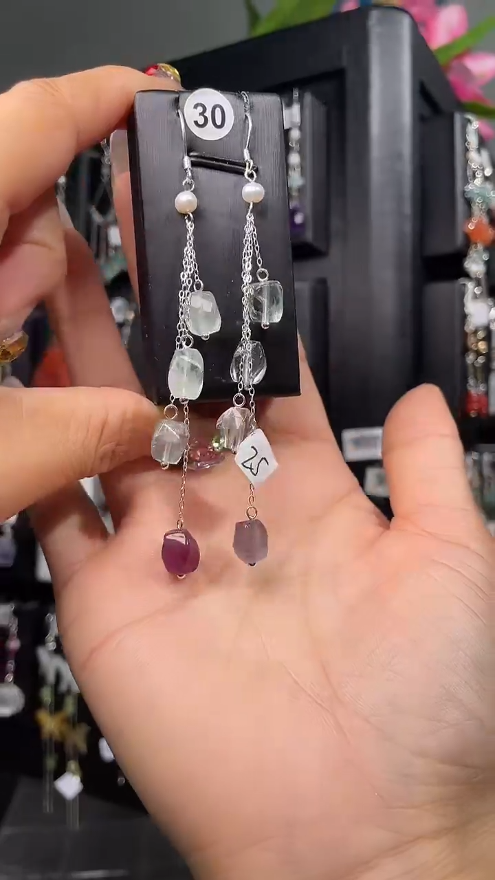 紫晶耳饰银S925镶嵌c**e care