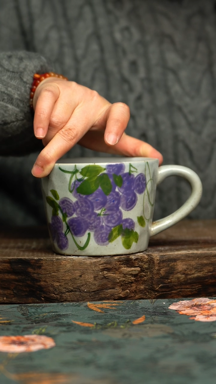 【闪购商品】杯釉下彩手工手绘同款陶器