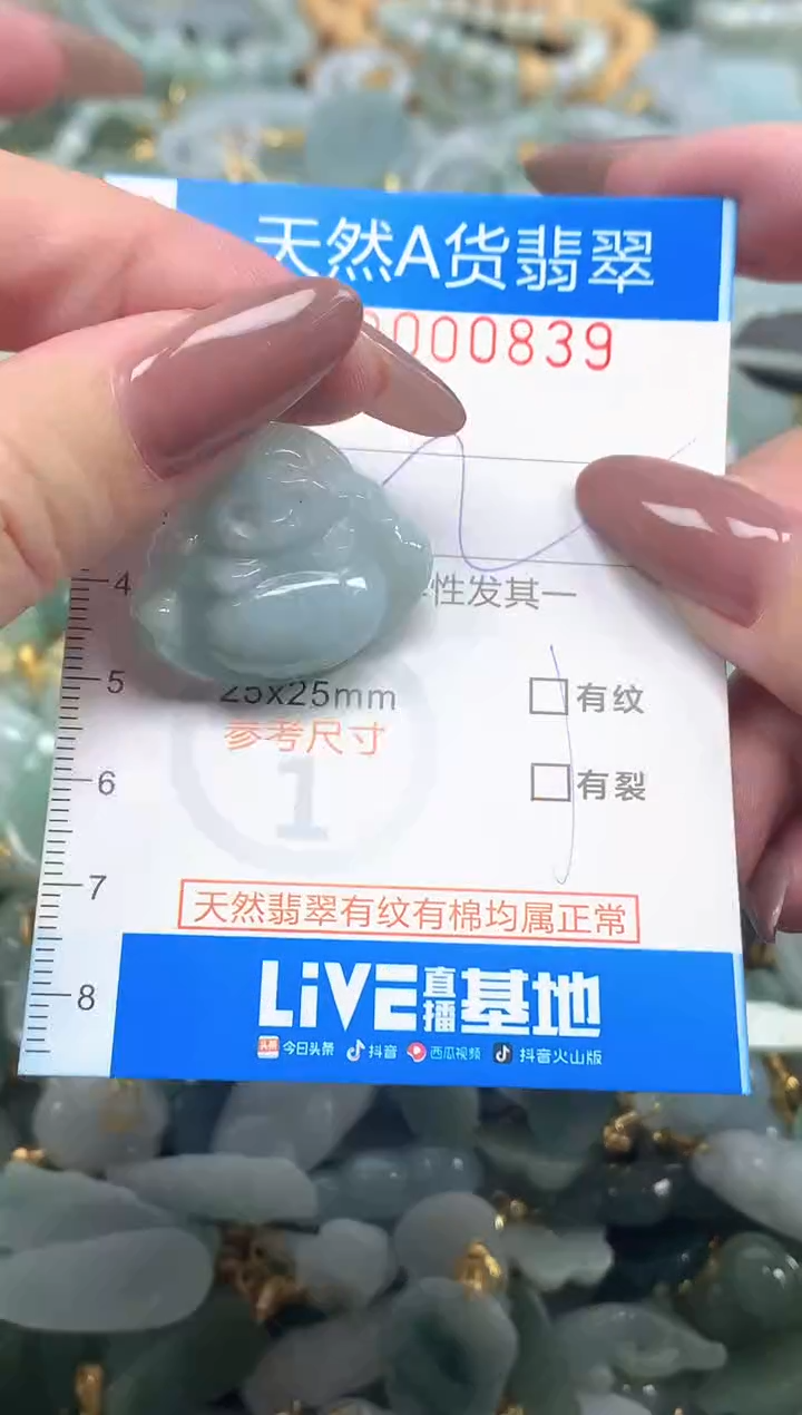 颈饰未镶嵌翡翠净货挂件-0839