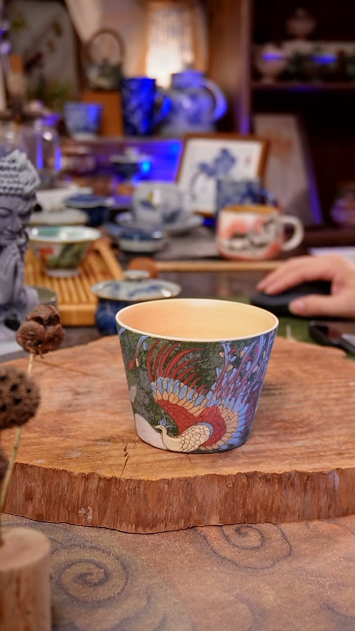 杯子凤凰手工手绘手工手绘