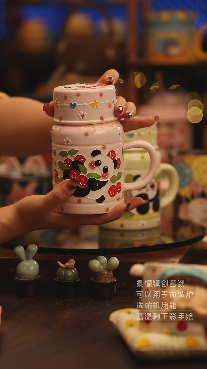 陶瓷景德镇可爱陶瓷釉下彩绘设计师款