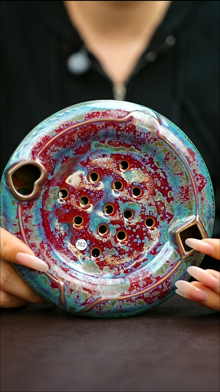 362#原矿钧瓷炉钧釉壶承