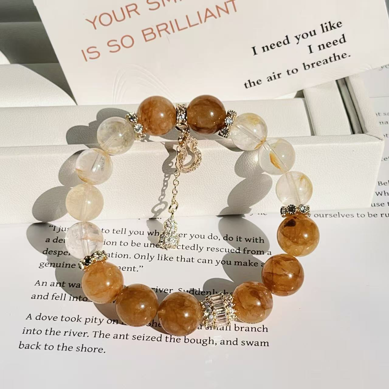 深浅黄胶花时尚简约女款送礼手串原创设计ZDYSJ00053