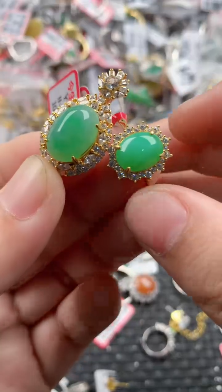 银S925镶嵌戒指翡翠111    2