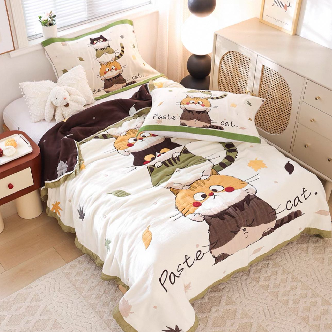 【孤品泡芙被】柔软加厚十层纯棉儿童盖毯成人精梳轻奢单人睡毯