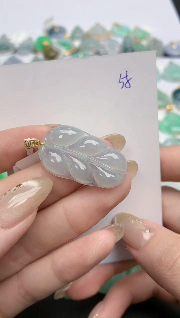 【闪购商品】翡翠颈饰18K金镶嵌 天然缅甸翡翠A货