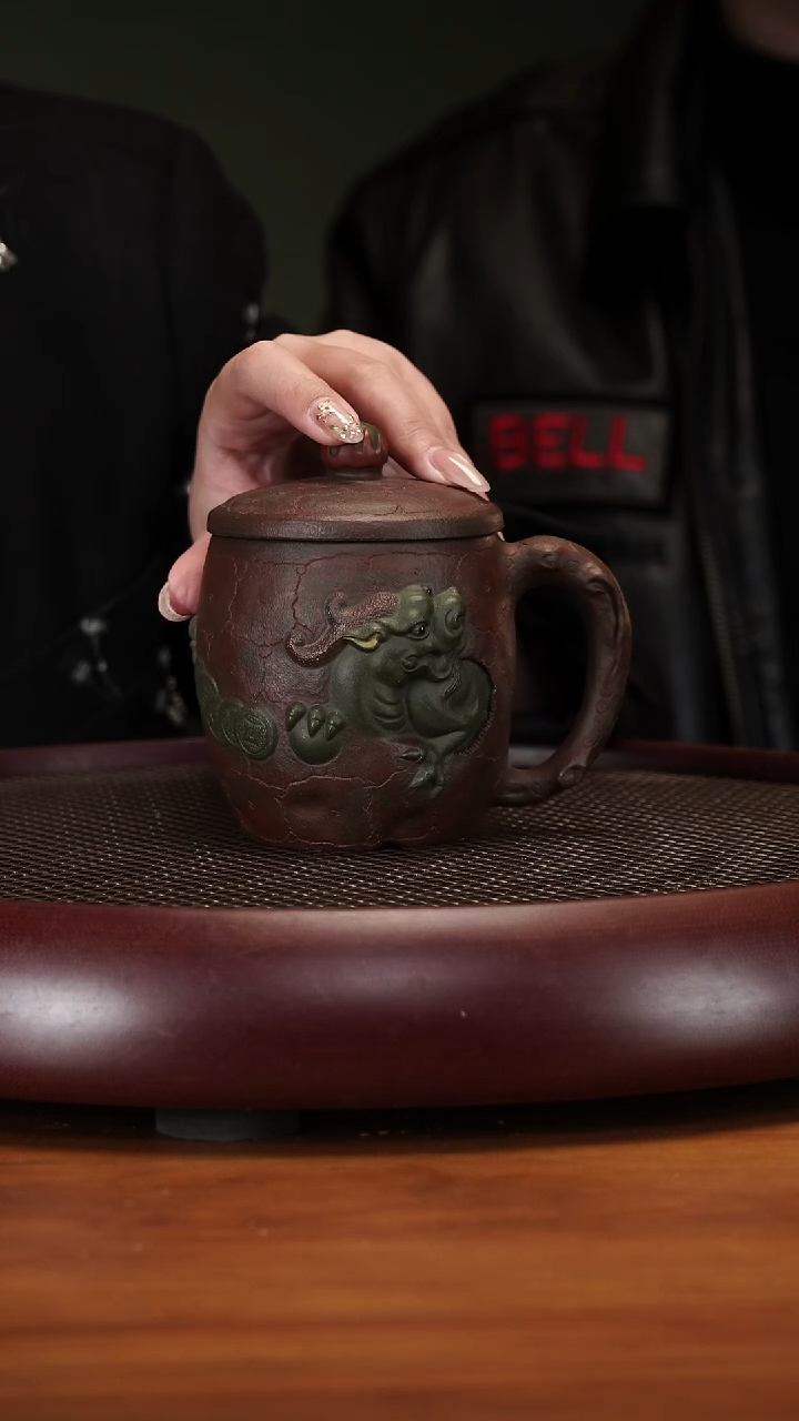 【闪购商品】紫砂茶壶3-87GSB貔貅盖杯老青段300cc