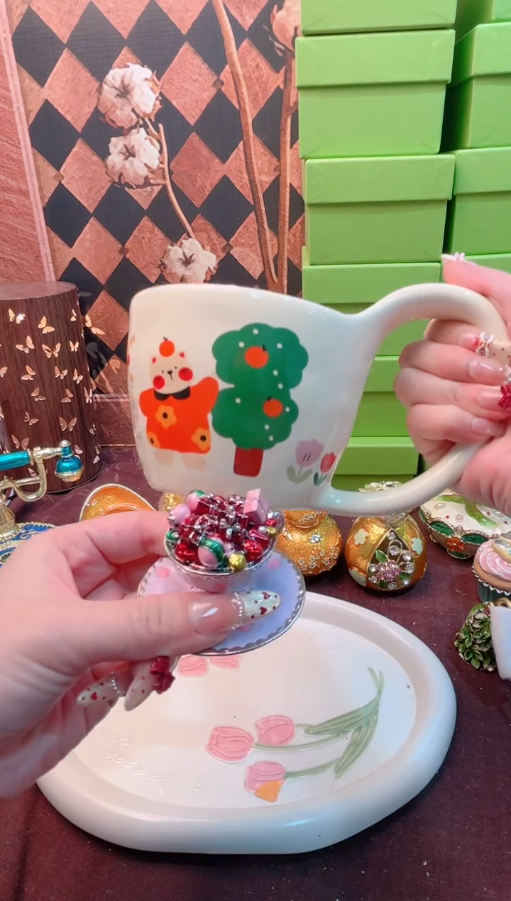 锌合金珐琅彩首饰盒摆件默认微瑕不退不换～