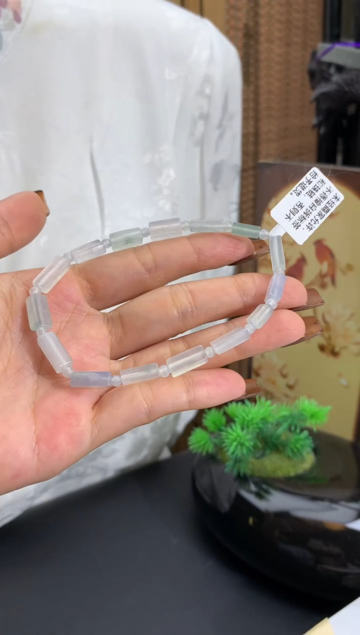 未镶嵌手串翡翠随形桶珠手串 