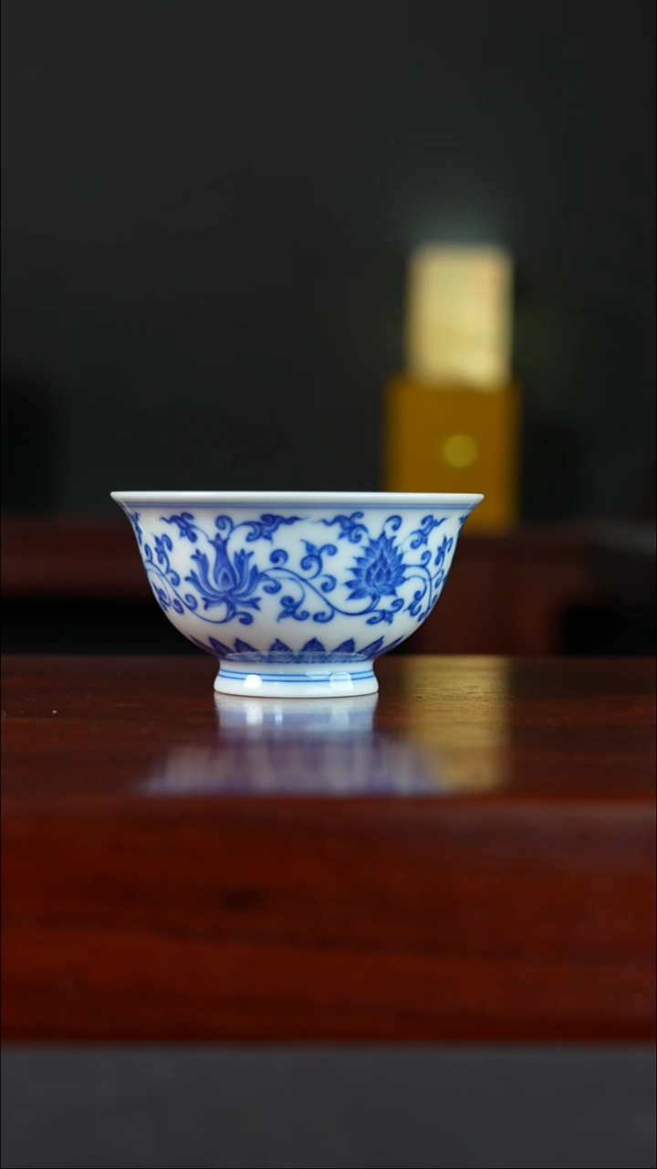 祖传窑真柴窑传承400年缠枝花卉单杯