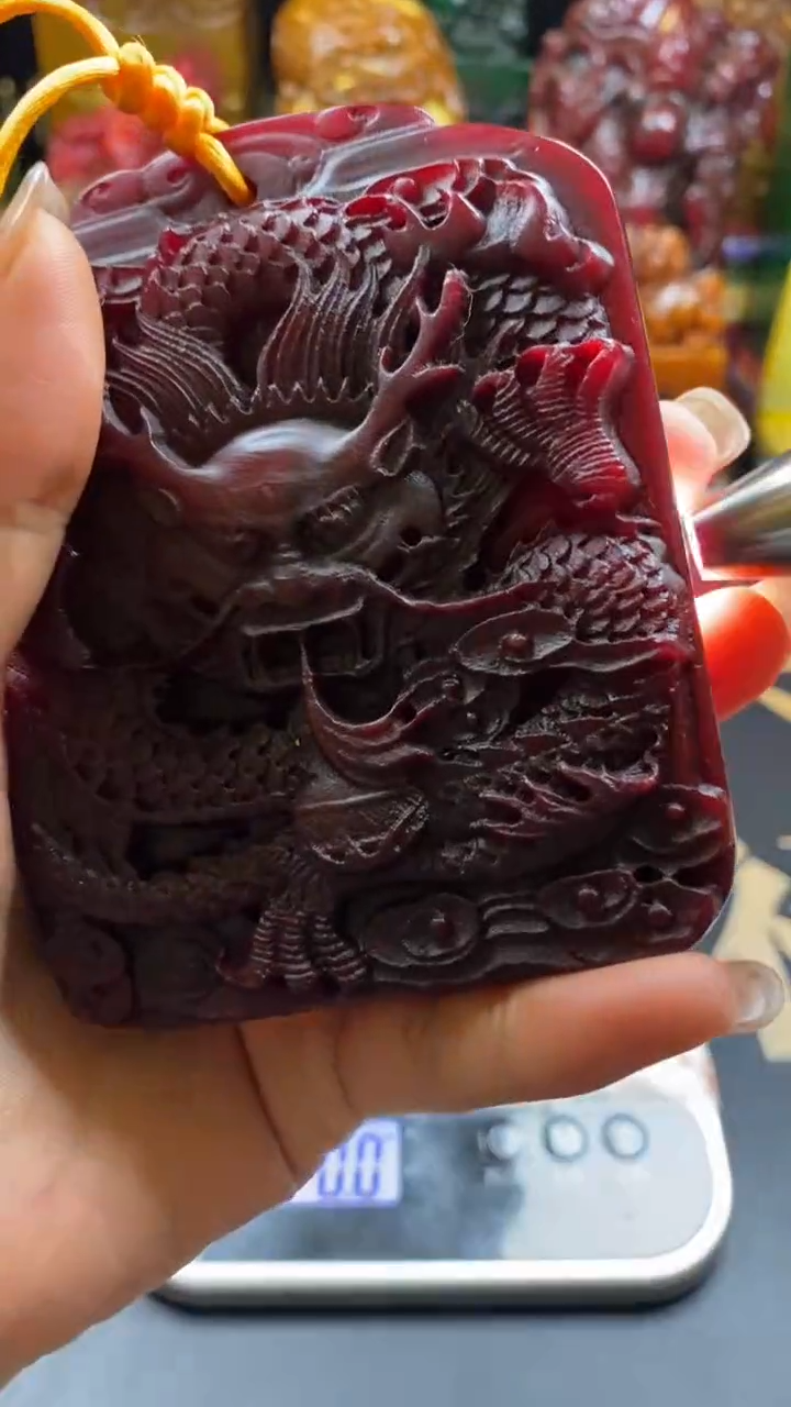 寿山石印石蜡烛红大龙牌