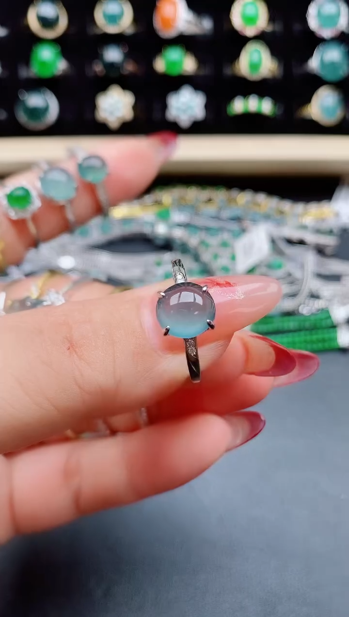 【闪购商品】翡翠戒指银S925镶嵌32132