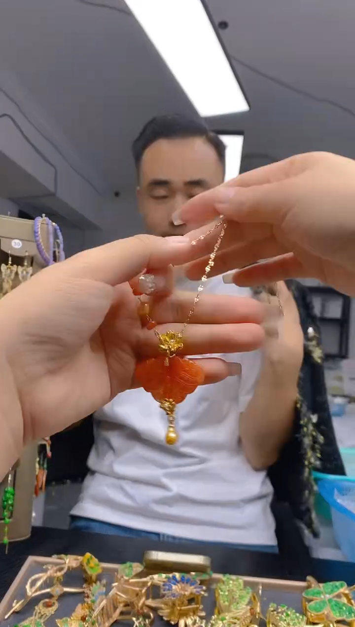 【闪购商品】翡翠耳饰合金351翡翠锁骨链