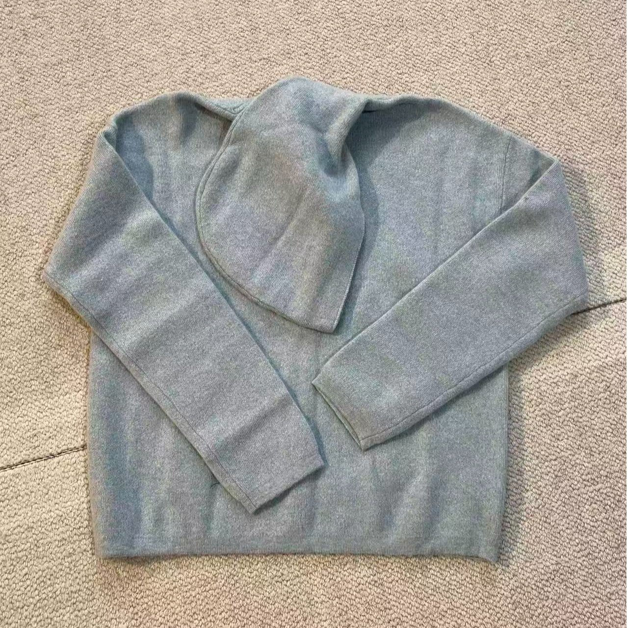 baby蓝 连帽半开卫衣帽衫女款
