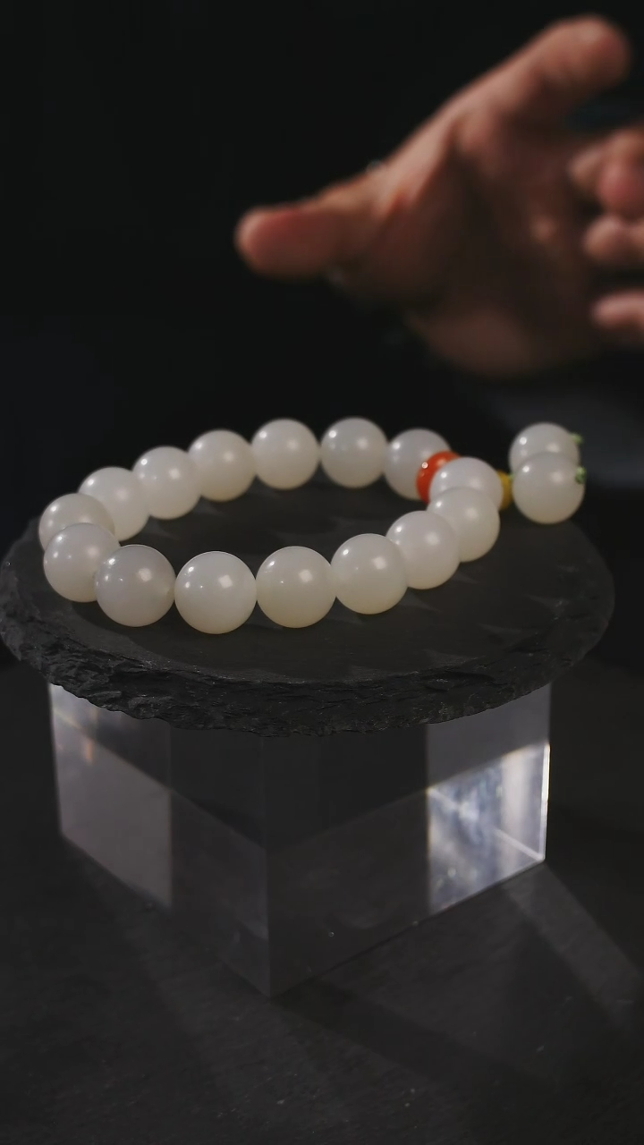 【闪购商品】和田玉手串未镶嵌和田玉白玉单圈卡12mm