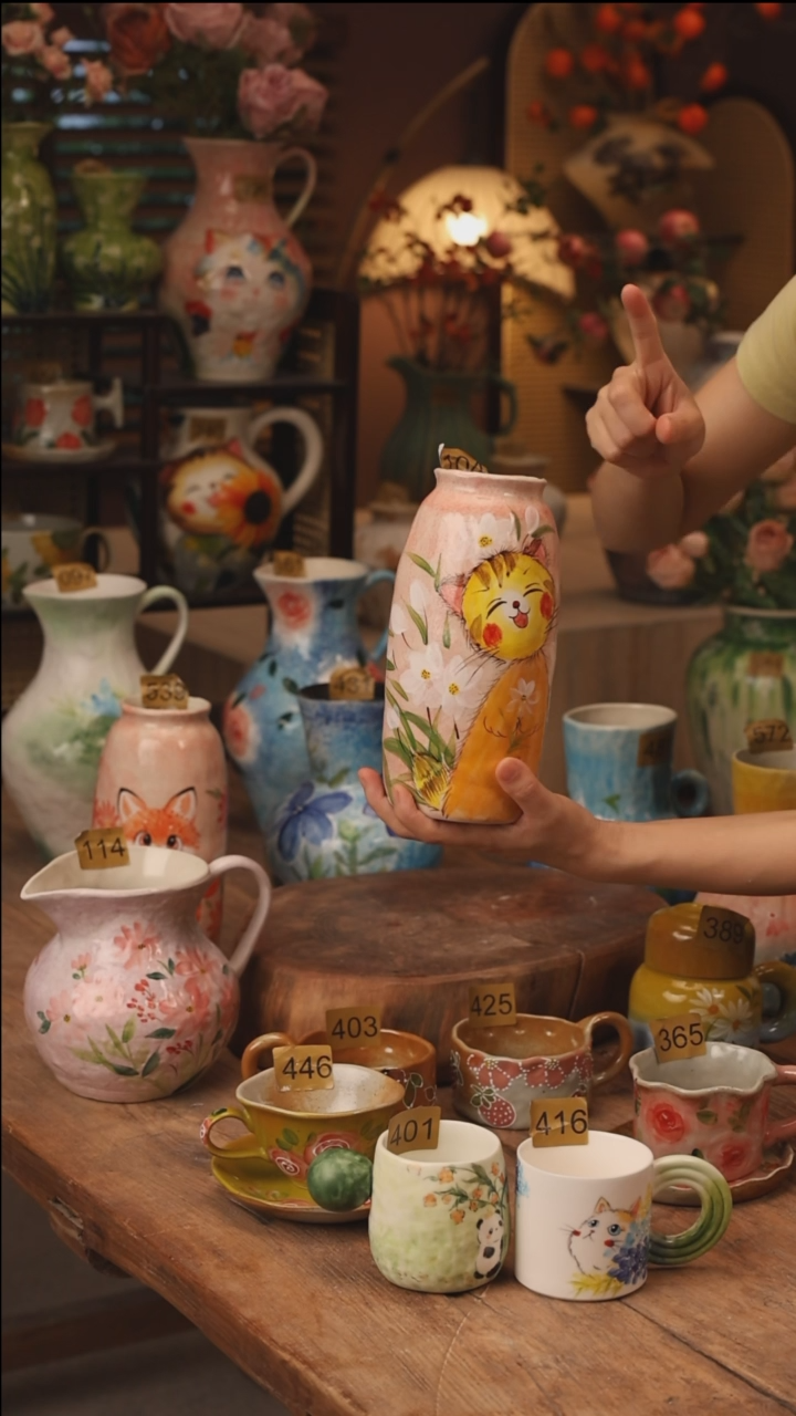 陶瓷景德镇设计师手作花器摆件侘寂风104