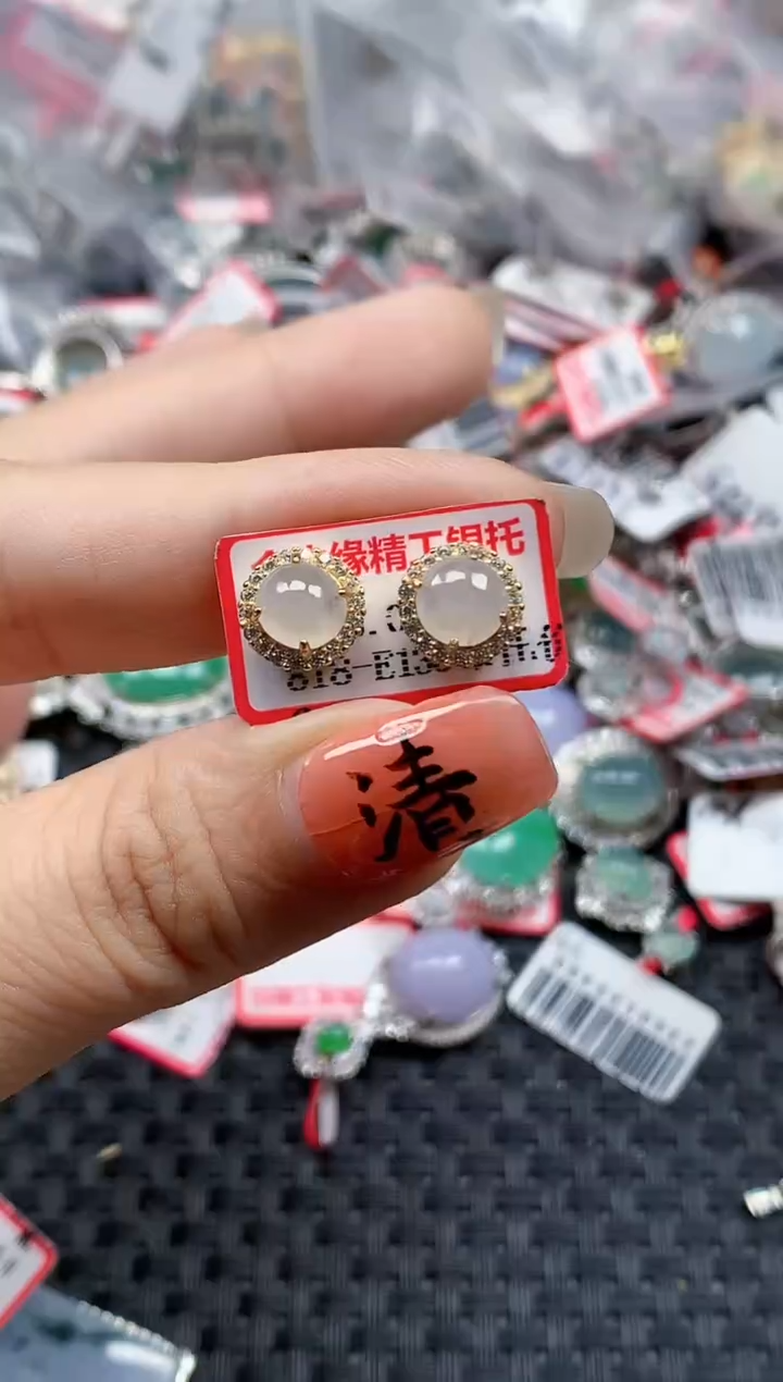 银S925镶嵌戒指翡翠天然A货缅甸翡翠