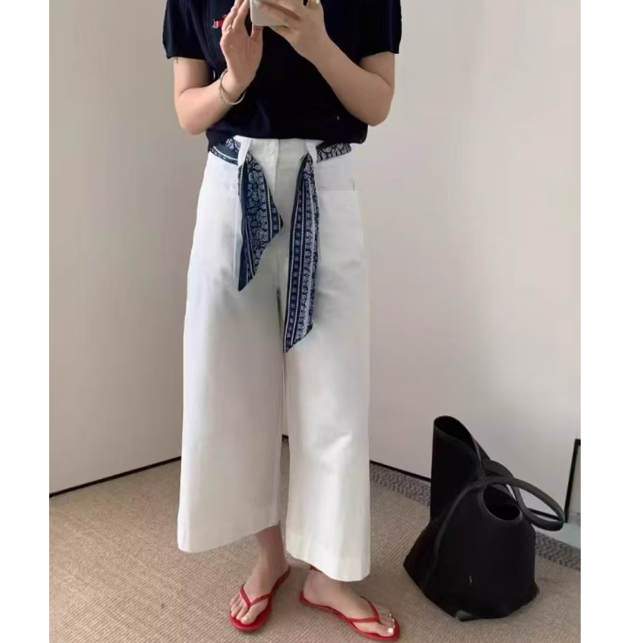 25153窄窄钛金棉九分直筒丝巾裤（89裤长）松紧腰-需要4-6个太阳