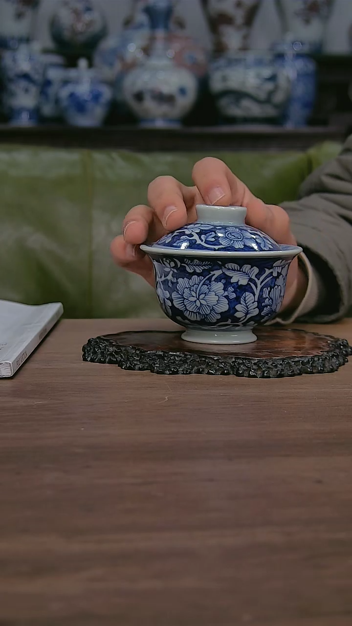 【闪购商品】037小王严选逸古堂盛世牡丹画片元宝盖碗