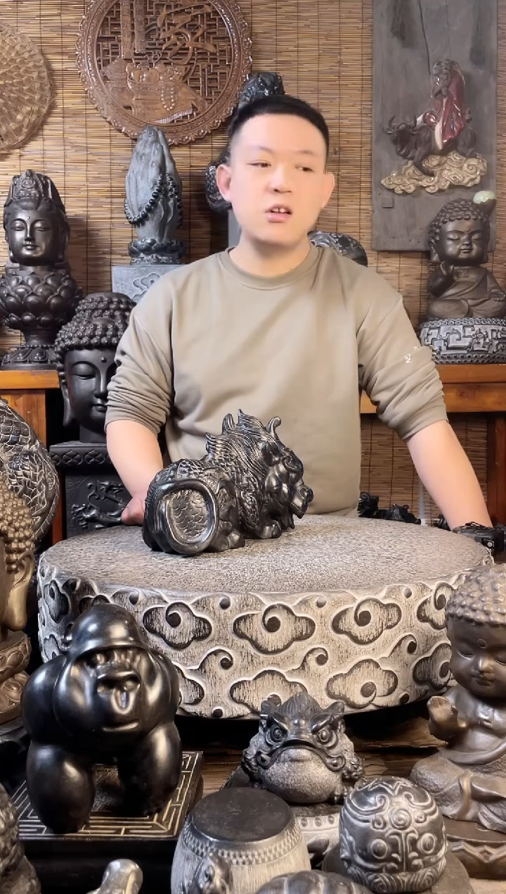 【闪购商品】泰山石敢当一对天然青石雕刻