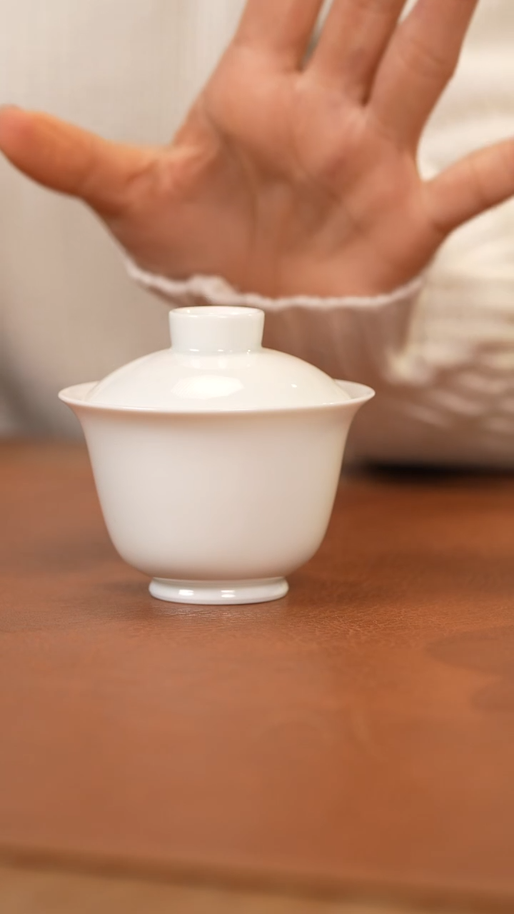 【闪购商品】杯景德镇白胎元宝盖碗