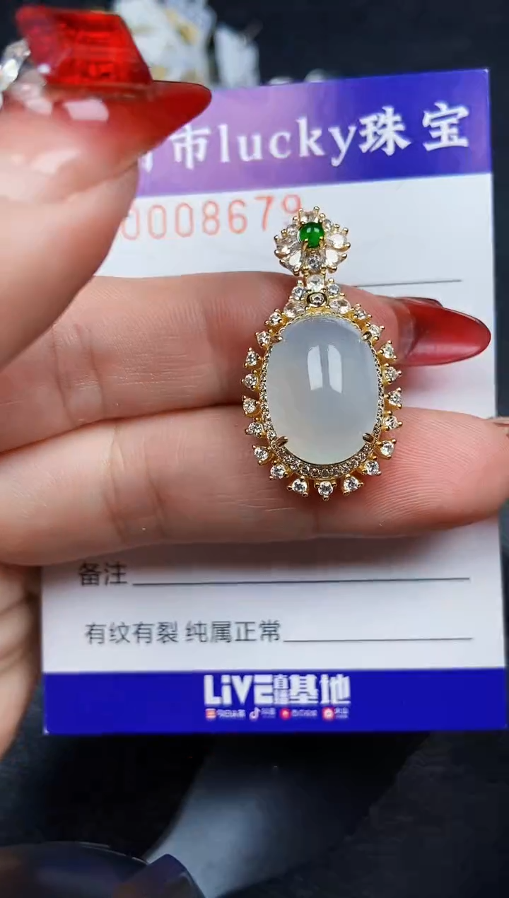 【闪购商品】翡翠颈饰银S925镶嵌8679