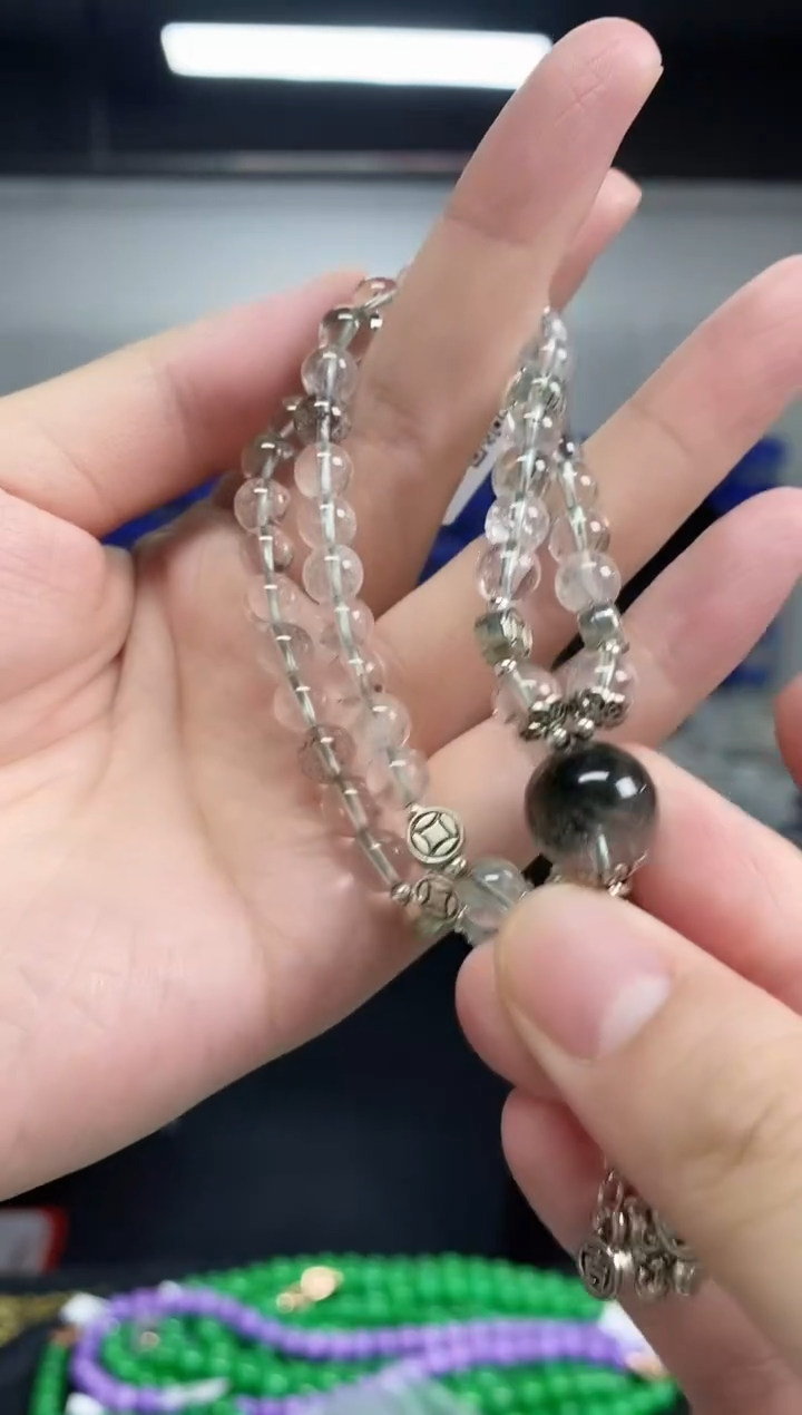 水晶手串未镶嵌闪购链接 多样性发其一颜色微差