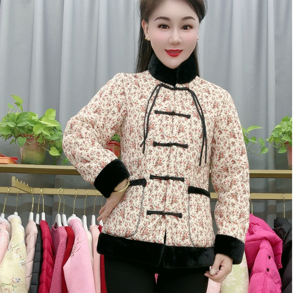 新中式国风加绒加厚加棉高品质时尚显瘦棉袄