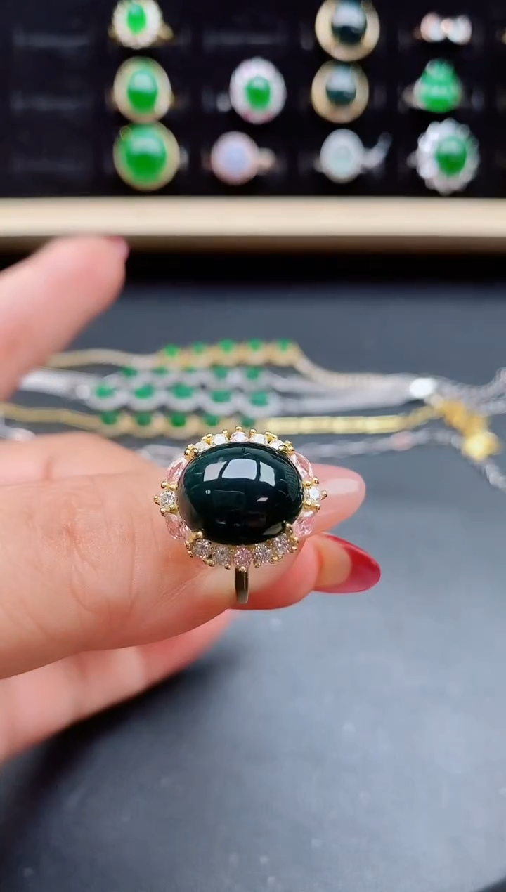 【闪购商品】翡翠戒指银S925镶嵌508550