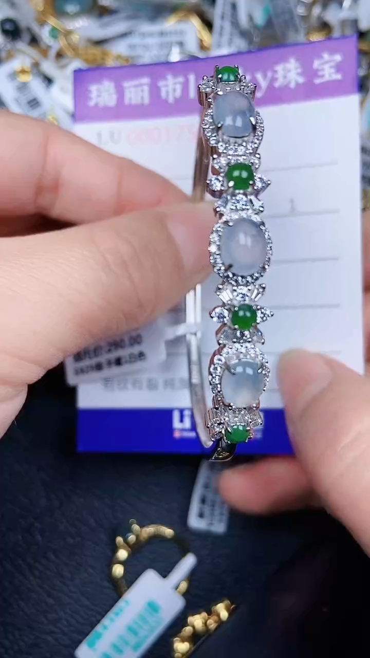 颈饰银S925镶嵌翡翠1735