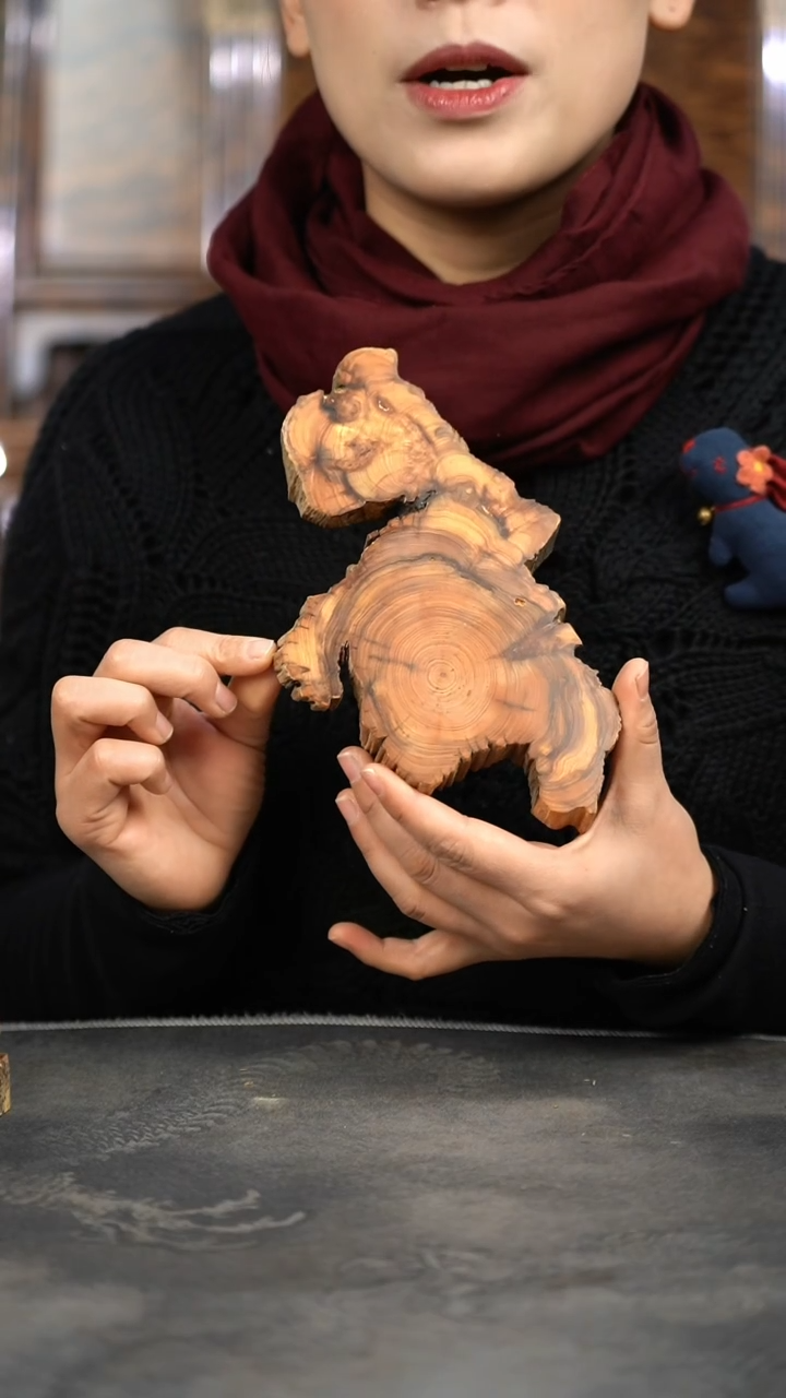 【闪购商品】柏木（崖柏）木雕淳化黑油崖柏香片杯垫759