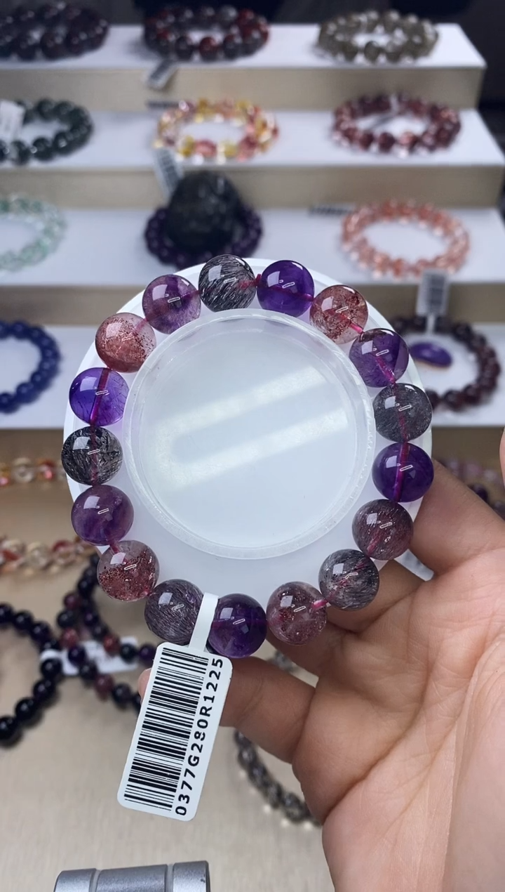 【闪购商品】水晶手链未镶嵌黑加仑超七单圈12m+